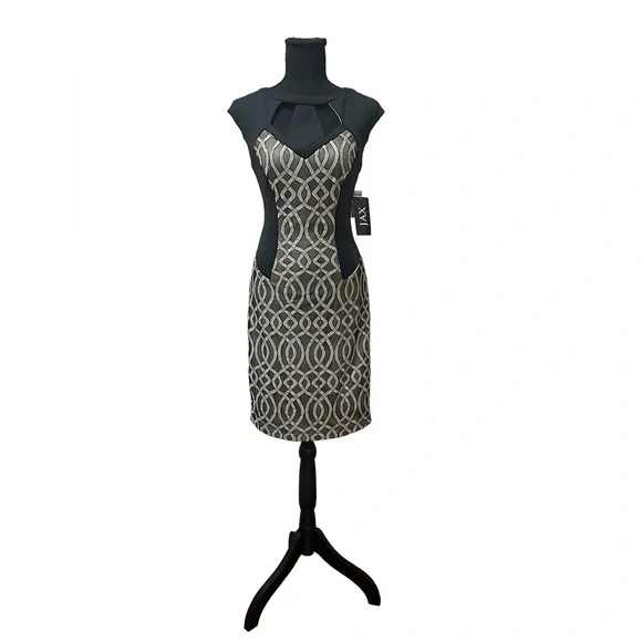 slim fit dress slacks Black and Gold Dress Black / 8